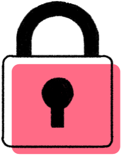 Loomly support password reset red lock illustration